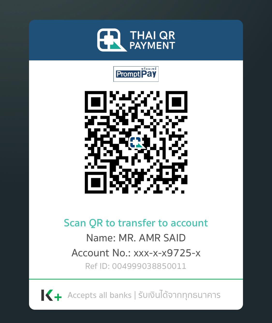 Levantine - East Mediterranean Cuisine PromptPay payment QR for MR. AMR SAID